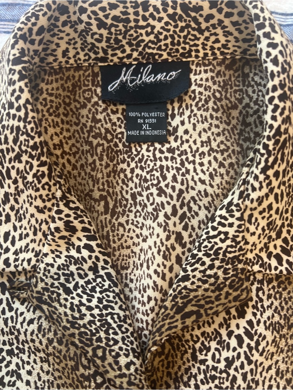 Milano Leopard Print Blouse in Tan and Black